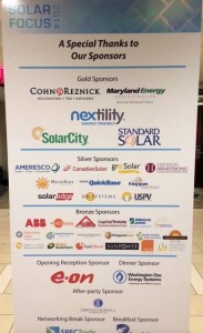 SEIA-MDV SOlar Focus Sponsor sign