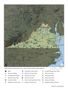 map of Virginia's energy resources